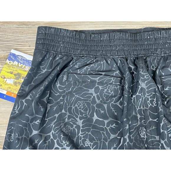 NWT Orvis Travel Skort Women’s L Black Rose Embossed Pull On Stretch Athleisure - Picture 6 of 16